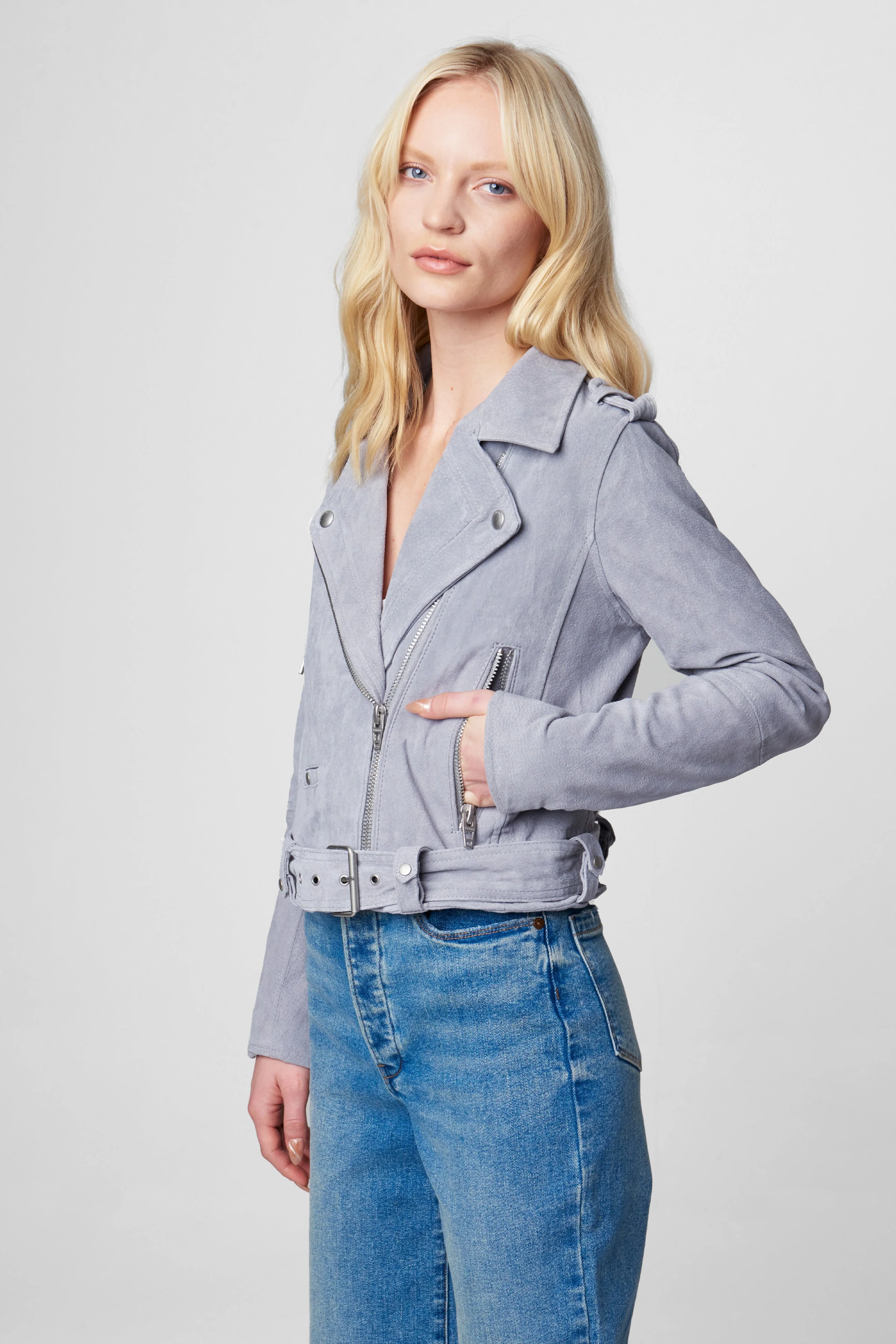 Cloud Grey Moto Jacket - Image 3